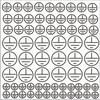 Značení elektro a ESD - Symboly a aršíky: Znak uzemnění v kruhu (3 velikosti, Bílá barva)
