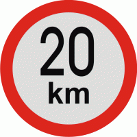 Značení vozidel - Označení nejvyšší povolené rychlosti: 20 km