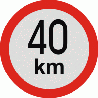 Značení vozidel - Označení nejvyšší povolené rychlosti: 40 km