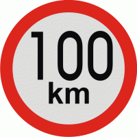 Značení vozidel - Označení nejvyšší povolené rychlosti: 100 km