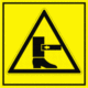 Značení strojů dle ISO 11 684 - Symboly: Nebezpečí stlačení dolních končetin ze strany