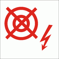 Minisymbol pro DZP a evakuační plány: Hlavní vypínač elektrického proudu v podniku - Dokumentace požární ochrany