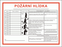 Požární tabulky s textem: Dokumentace požární ochrany - Požární hlídka