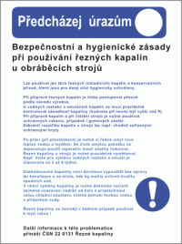 Pravidla bezpečné práce BOZP - Předcházej nejčastějším úrazům - Bezpečnostní a hygienické zásady při používání řezných kapalin u obráběcích strojů