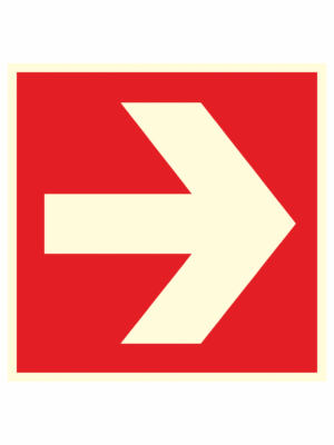 Fotoluminiscenční bezpečnostní značení - Požární symbol: Směrová šipka požární ochrany (Vpravo / Vlevo)