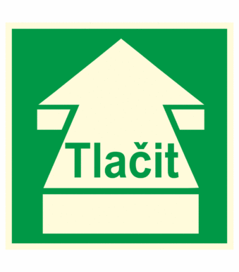 Fotoluminiscenční bezpečnostní značení - Označení dveří: Tlačit