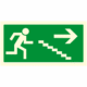190019f | KRIŽAN - safetyshop Fotoluminiscenční bezpečnostní značení - Únikové značení: Úniková cesta schody vpravo dolů