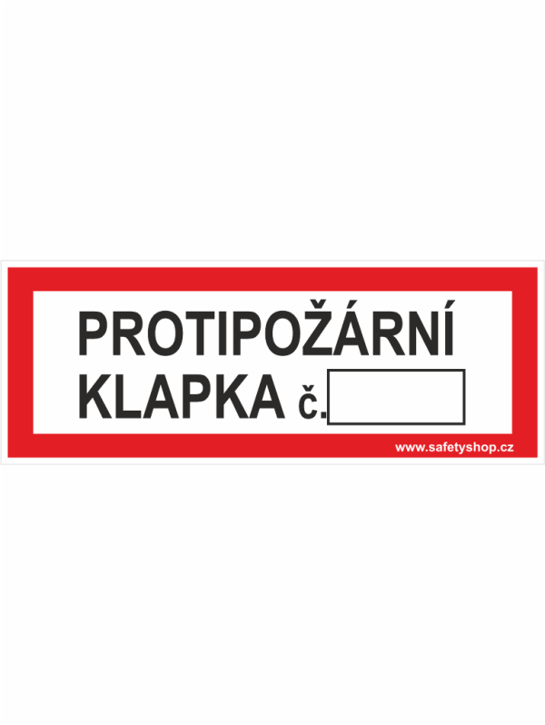 PROTIPOŽÁRNÍ KLAPKA č. - text