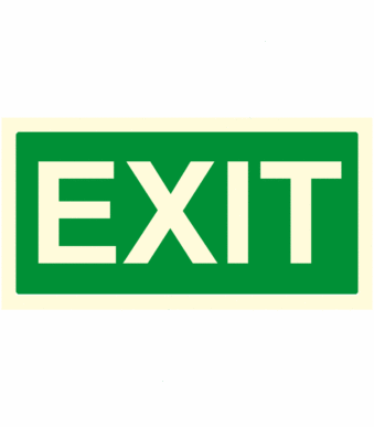 Fotoluminiscenční bezpečnostní značení - Text bez symbolu: "Exit"
