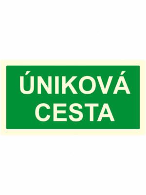 Fotoluminiscenční bezpečnostní značení - Text bez symbolu: "Úniková cesta"