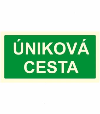 Fotoluminiscenční bezpečnostní značení - Text bez symbolu: "Úniková cesta"