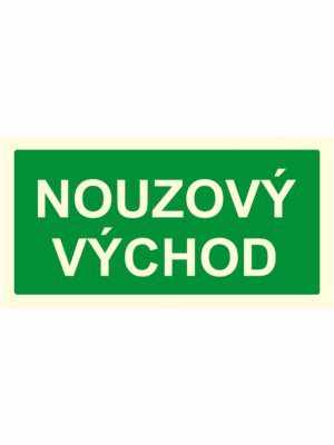 Fotoluminiscenční bezpečnostní značení - Text bez symbolu: "Nouzový východ"