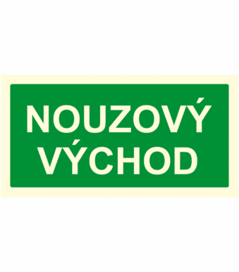 Fotoluminiscenční bezpečnostní značení - Text bez symbolu: "Nouzový východ"
