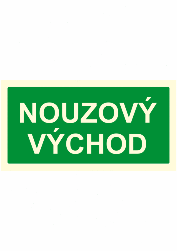 Fotoluminiscenční bezpečnostní značení - Text bez symbolu: "Nouzový východ"