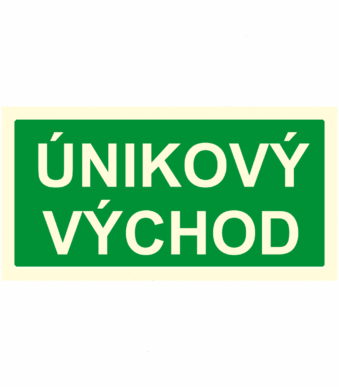 Fotoluminiscenční bezpečnostní značení - Text bez symbolu: "Únikový východ"