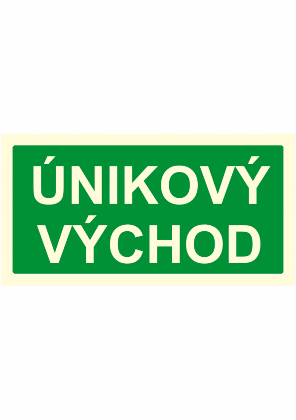 Fotoluminiscenční bezpečnostní značení - Text bez symbolu: "Únikový východ"