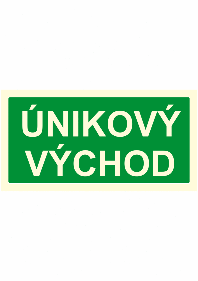Fotoluminiscenční bezpečnostní značení - Text bez symbolu: "Únikový východ"