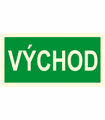Fotoluminiscenční bezpečnostní značení - Text bez symbolu: "Východ"