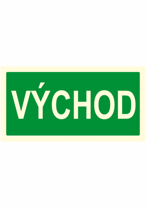 Fotoluminiscenční bezpečnostní značení - Text bez symbolu: "Východ"