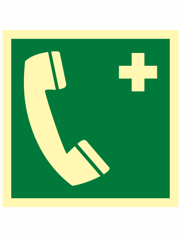TÍSŇOVÝ TELEFON ISO 7010 - fotoluminiscenční