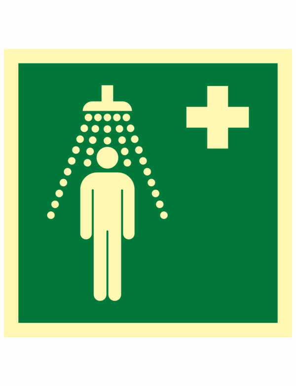Bezpečnostní sprcha ISO 7010 - fotoluminiscenční