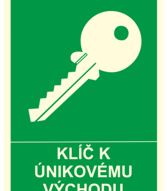 Fotoluminiscenční bezpečnostní značení - Symbol s textem: "Klíč k únikovému východ"
