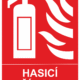 Požární tabulka symbol s textem: "Hasicí přístroj"