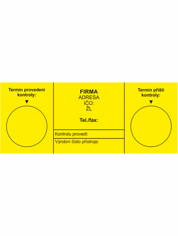 Revizní a kalibrační štítky: Kontrolní štítek HP