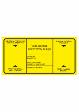 Revizní a kalibrační štítky: Kontrolní štítek žlutý