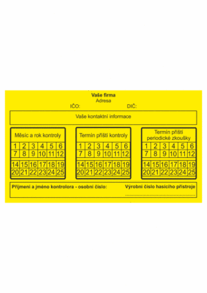 Revizní a kalibrační štítky: Kontrolní štítek 3