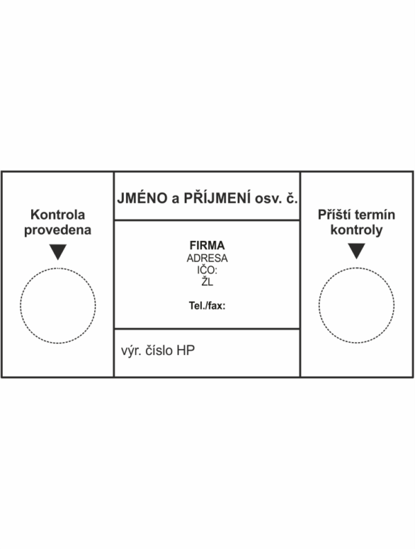 Revizní a kalibrační štítky: Kontrolní štítek bílý