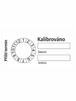 Revizní a kalibrační štítky: Kalibrační štítek - Kalibrováno datumovka