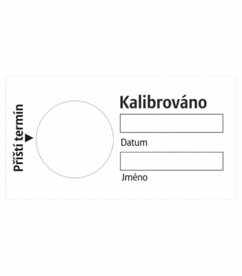 Revizní a kalibrační štítky: Kalibrační štítek - Kalibrováno