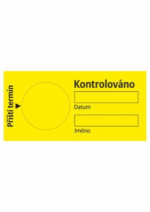 Revizní a kalibrační štítky: Kontrolní štítek - Kontrolováno (žlutý)