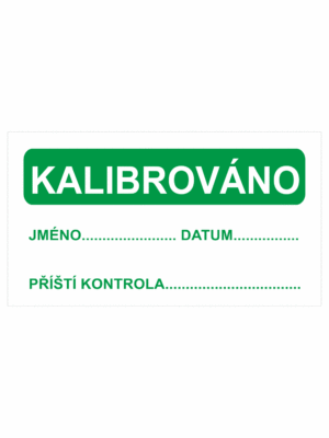 Revizní a kalibrační štítky: Kalibrační štítek - Kalibrováno (zelená)
