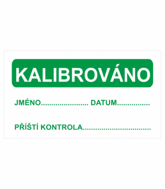 Revizní a kalibrační štítky: Kalibrační štítek - Kalibrováno (zelená)