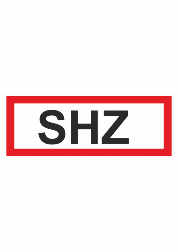 Požární bezpečnostní textová tabulka: "SHZ"