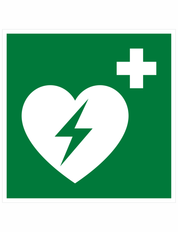 Automatizovaný externí defibrilátor (AED) ISO 7010