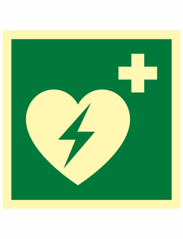 Automatizovaný externí defibrilátor (AED) ISO 7010 - fotoluminiscenční