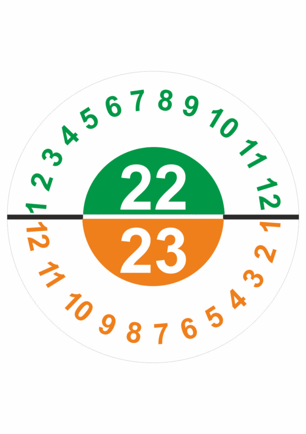 Revizní a kalibrační kolečka - Dvouleté: Kalibrační štítek 2022 / 2023