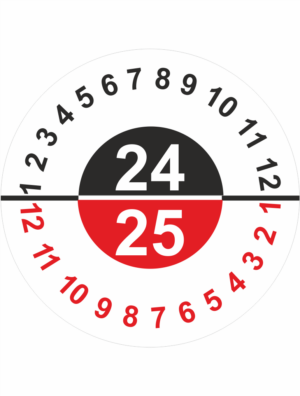 Revizní a kalibrační kolečka - Dvouleté: Kalibrační štítek 2024 / 2025