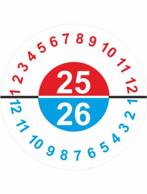 Revizní a kalibrační kolečka - Dvouleté: Kalibrační štítek 2025 / 2026