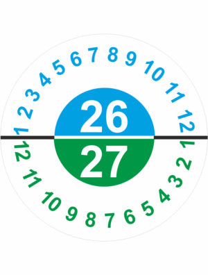 Revizní a kalibrační kolečka - Dvouleté: Kalibrační štítek 2026 / 2027