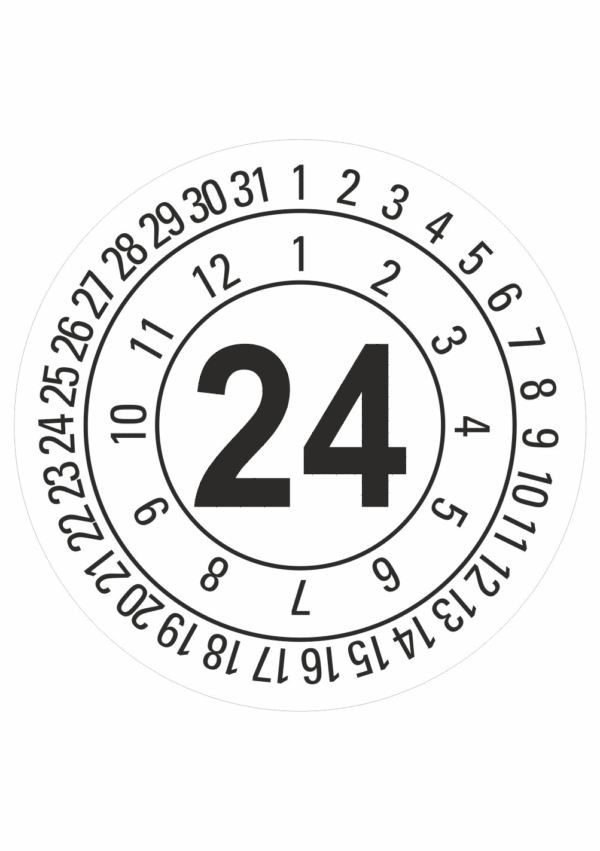 Revizní a kalibrační kolečka - Jednoleté: Datumovka 2024