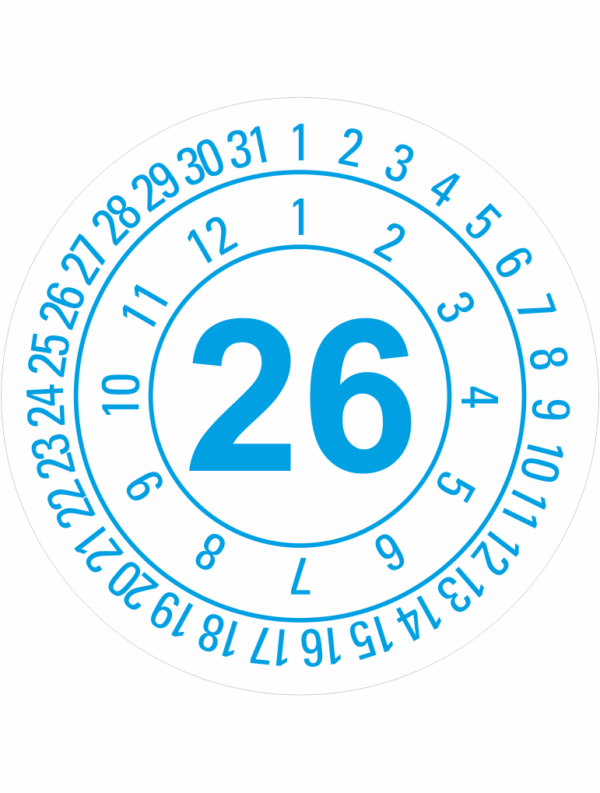 Revizní a kalibrační kolečka - Jednoleté: Datumovka 2026