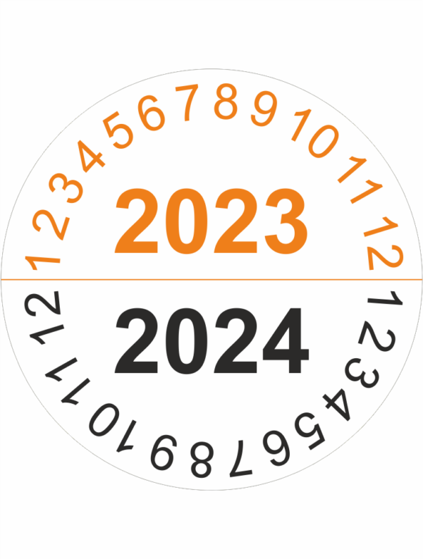 Revizní a kalibrační kolečka - Dvouleté: Kontrolní štítek 2023 / 2024