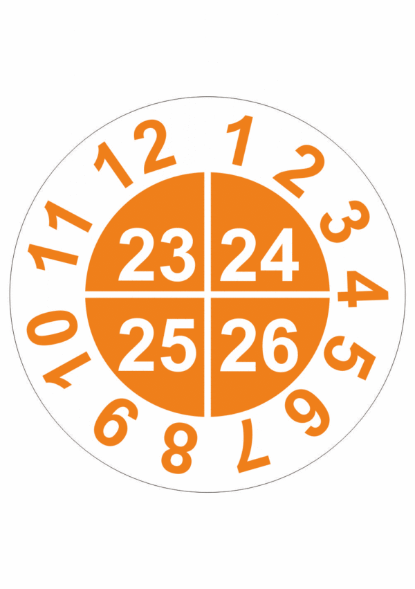 Revizní a kalibrační kolečka - 4 Roky: Kontrolní štítek 2023-2026
