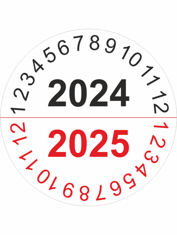 Revizní a kalibrační kolečka - Dvouleté: Kontrolní štítek 2024 / 2025