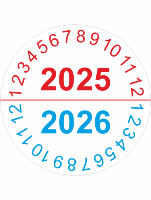 Revizní a kalibrační kolečka - Dvouleté: Kontrolní štítek 2025 / 2026
