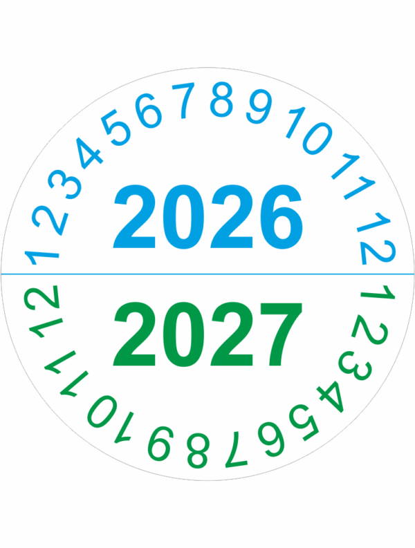 Revizní a kalibrační kolečka - Dvouleté: Kontrolní štítek 2026 / 2027